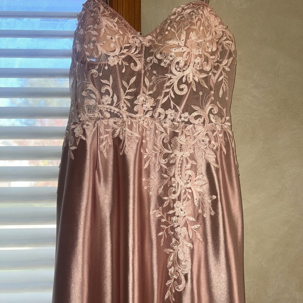 Joules Strapless Pink Satin Dress